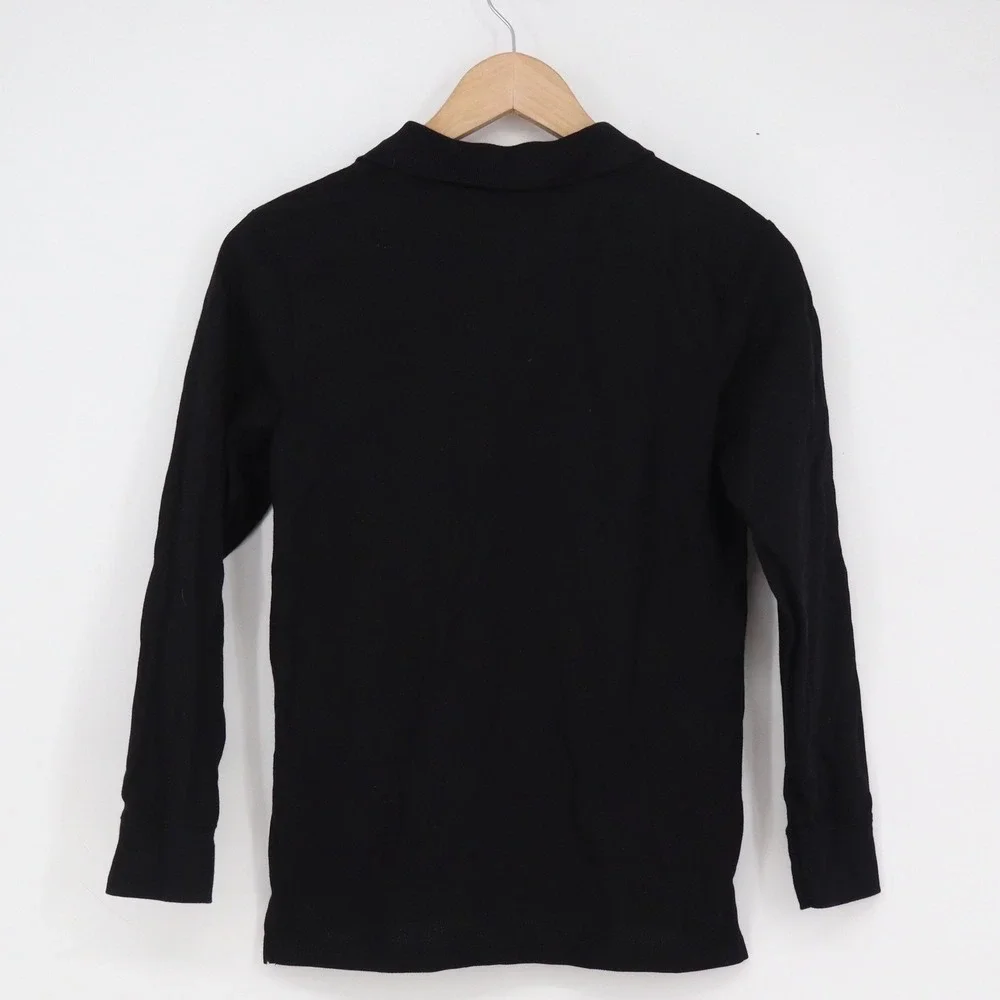 The Children's Place Boys Black Long Sleeve Polo Shirt Size L 10/12 Cotton